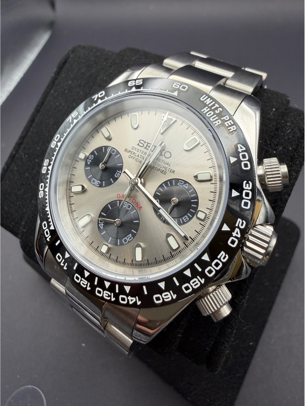 Custom Seiko Gray Chronograph Watch Mod